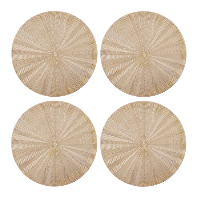 Mikasa Round Gold Placemats, Set of 4