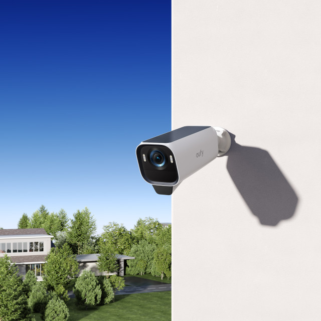 Eufy S3 Pro 4K UHD Add-On Security Camera on a wall