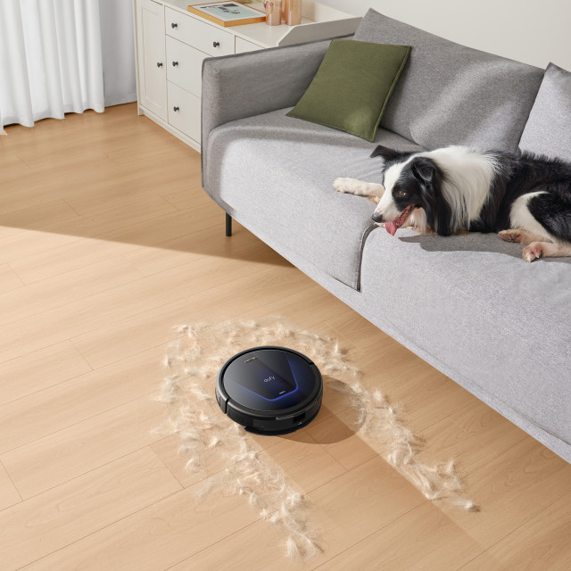 Eufy G50 Hybrid Robot Vacuum Cleaner on laminated flooring