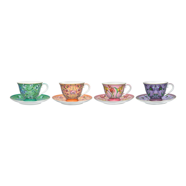 Maxwell & Williams Estelle Michaelides Mystique Tall Cups & Saucers, Set of 8 angle