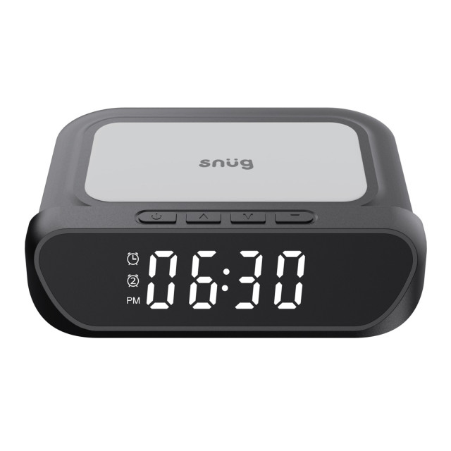 Snug Wireless Charger Pad with Clock, 15W angle