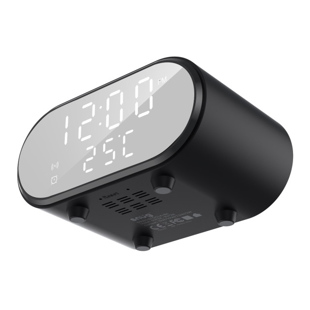 Snug Wireless Charger with Clock Stand, 15W angle