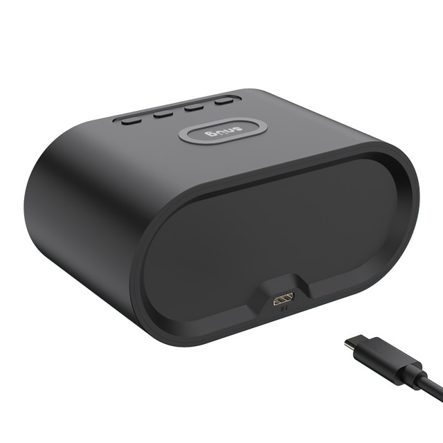 Snug Wireless Charger with Clock Stand, 15W angle