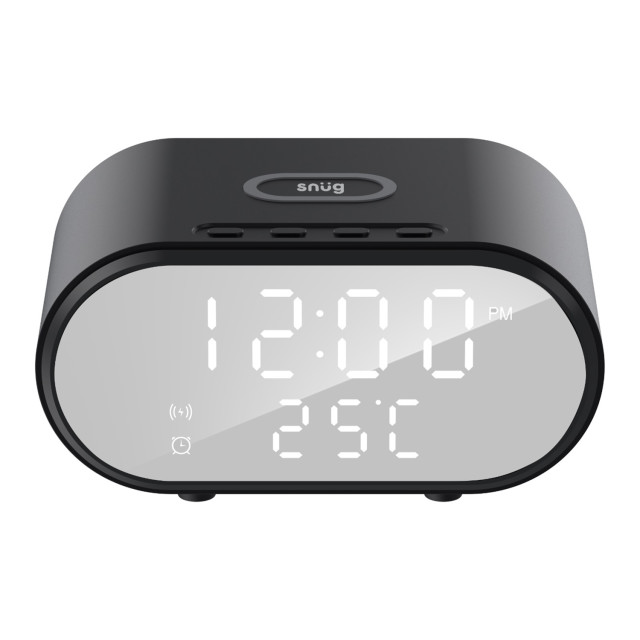 Snug Wireless Charger with Clock Stand, 15W angle