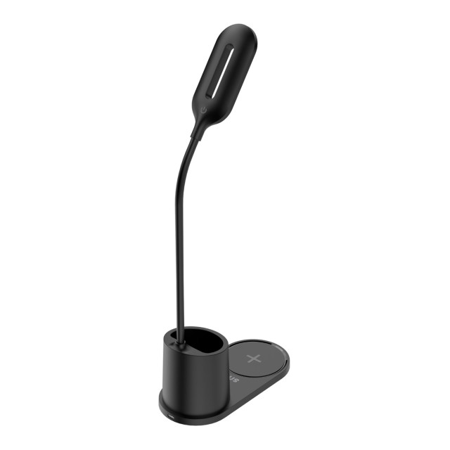 Snug Wireless Charger Pad with LED Light & Pen-Holder, 15W angle