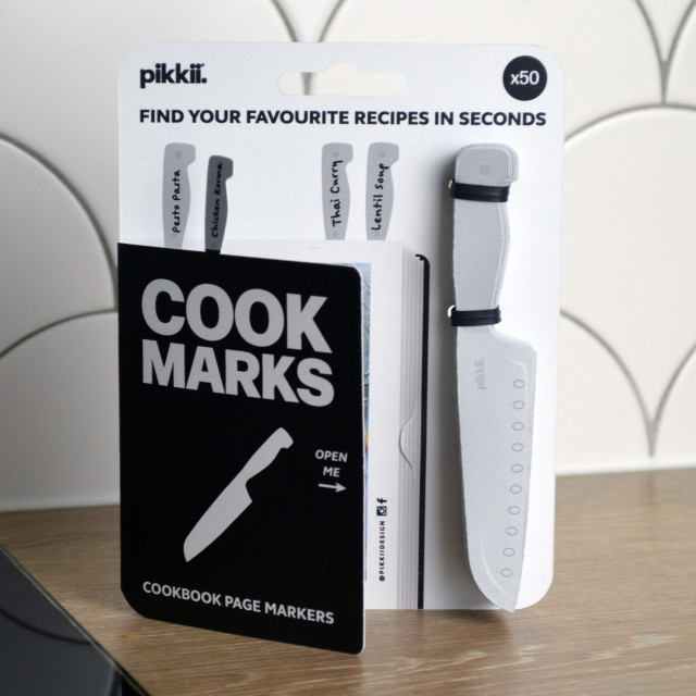 Pikkii Cookmarks on the kitchen counter