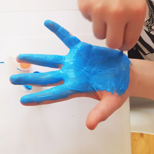 Pikkii Handprint Keychain Shrink Kit hand painted