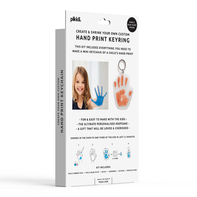 Pikkii Handprint Keychain Shrink Kit angle