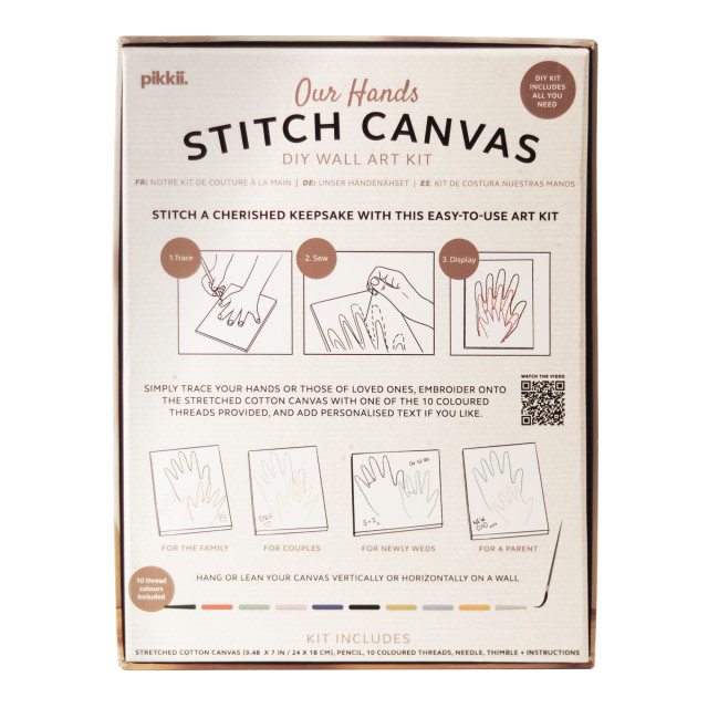 Pikkii Our Hands Stitch Canvas Kit angle