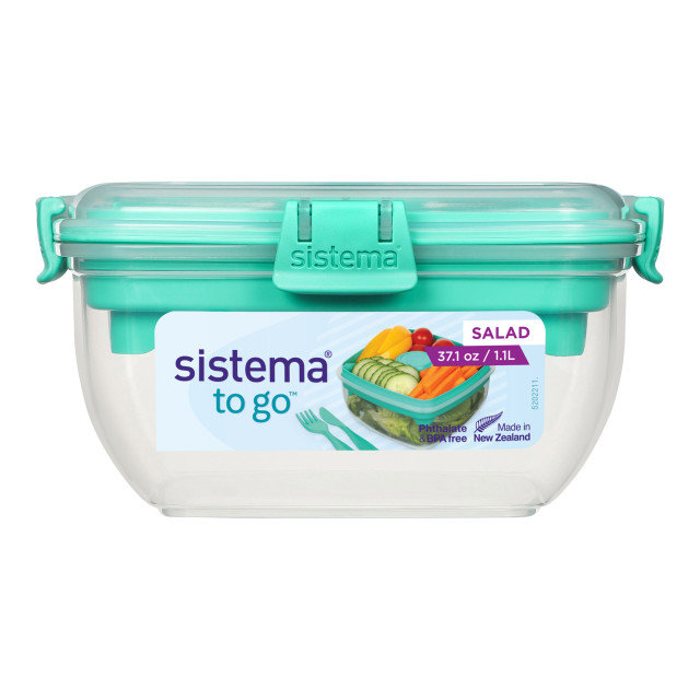 Sistema Salad To Go Lunchbox, 1.1L - Teal angle