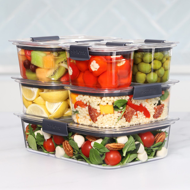 Sistema Brilliance Medium Rectangular Container, 920ml with other containers
