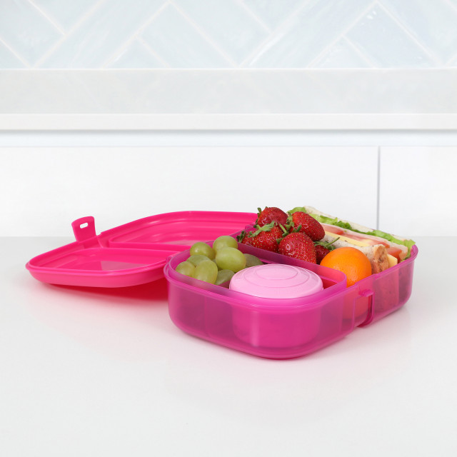 Sistema Ribbon Lunchbox with Mini Bite Box, 1.1L - Purple with lunch