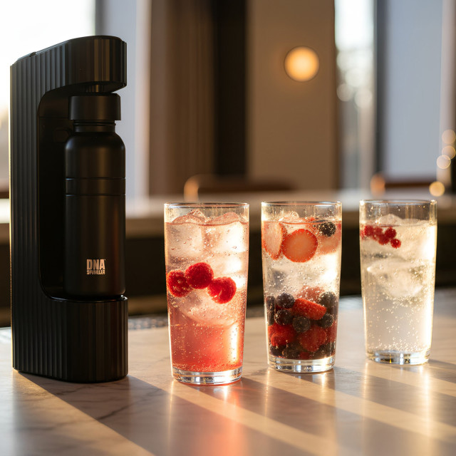 DNA Sparkler Soda Water Maker with Cylinder - Midnight Black