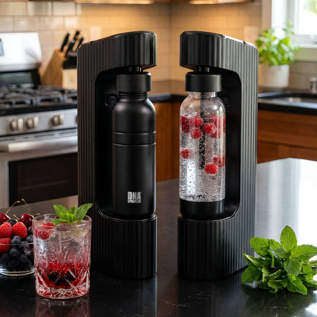 DNA Sparkler Soda Water Maker with Cylinder - Midnight Black