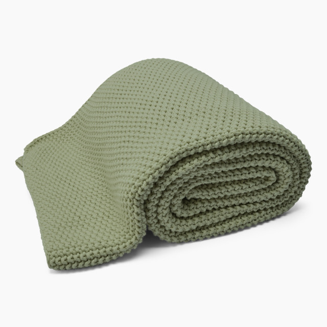 Thread Office Sage Knitted Cotton Throw, 180cm x 200cm