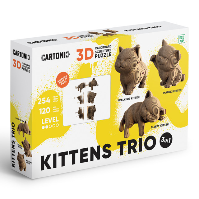 Cartonic 3D Trio of Kittens Puzzle packaging