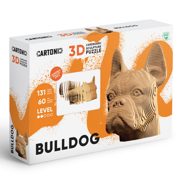 Cartonic 3D Bulldog Sculpture Puzzle packaging