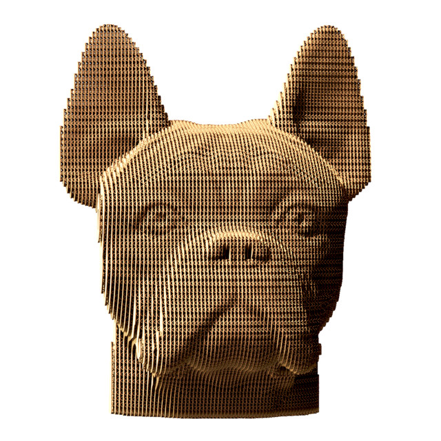 Cartonic 3D Bulldog Sculpture Puzzle angle