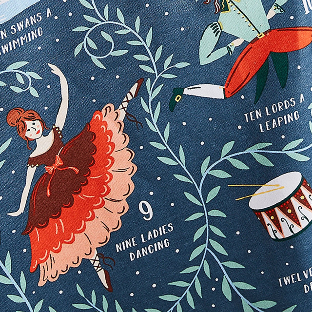 Ulster Weavers 12 Days of Christmas Cotton Tea Towel detail