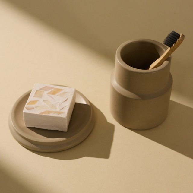 Alkaline Serenity Toothbrush Tumbler - Mocha