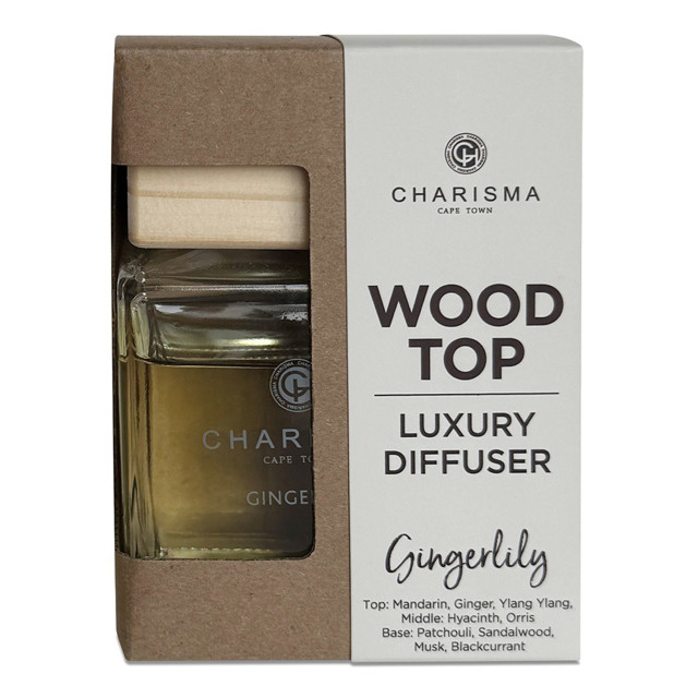 Charisma Candles Wood Top Gingerlily Luxury Diffuser, 150ml packaging