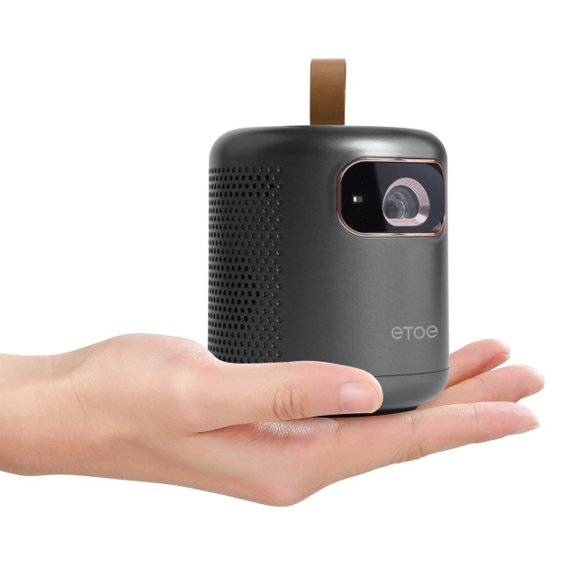 Etoe Dolphin Google Portable TV Projector showing scale