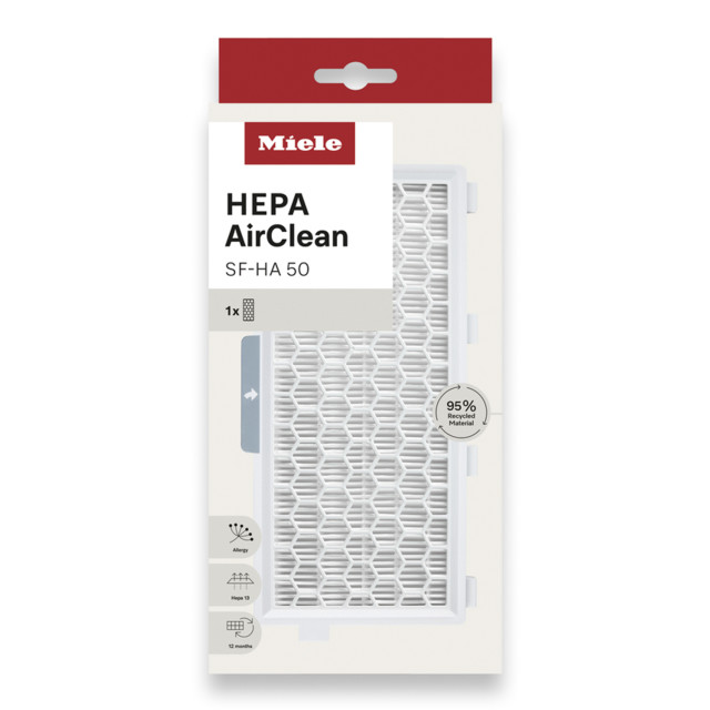 Miele HEPA AirClean Filter for Guard Cylinder Vacuum Cleaner packaging