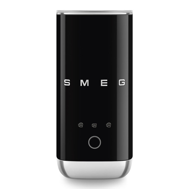 Smeg Electric Milk Frother, 180ml - Glossy Black angle
