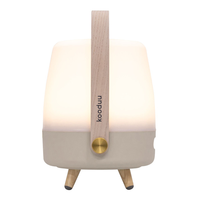 Kooduu Lite-Up Play Mini JBL Speaker & Lamp - White/Sand angle