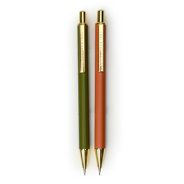 Designworks Ink Mechanical Pencils, Set of 2 - Army Green & Chili