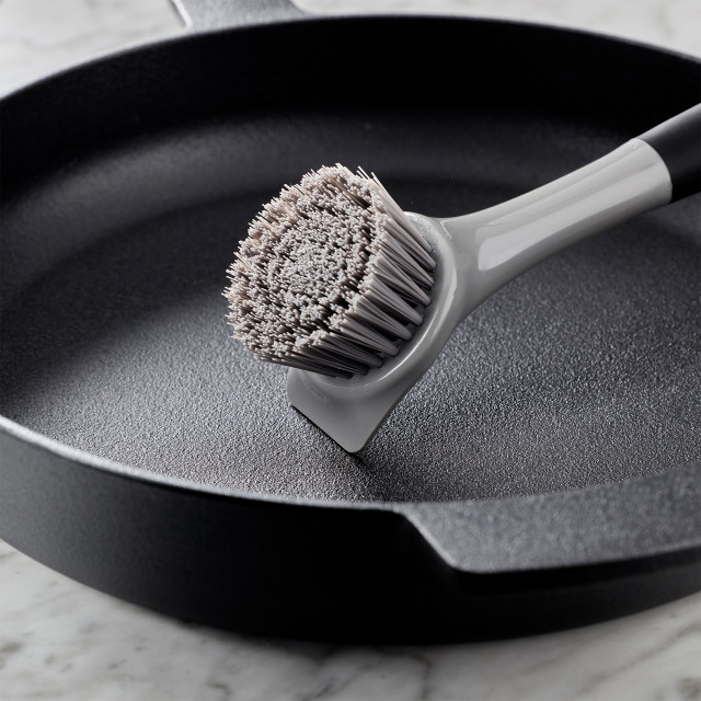 KitchenAid Cast Iron Cleaner Brush on a pan