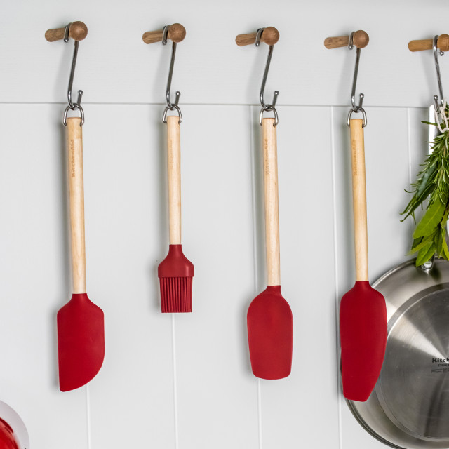 KitchenAid Birchwood Scraper Spatula with other utensils