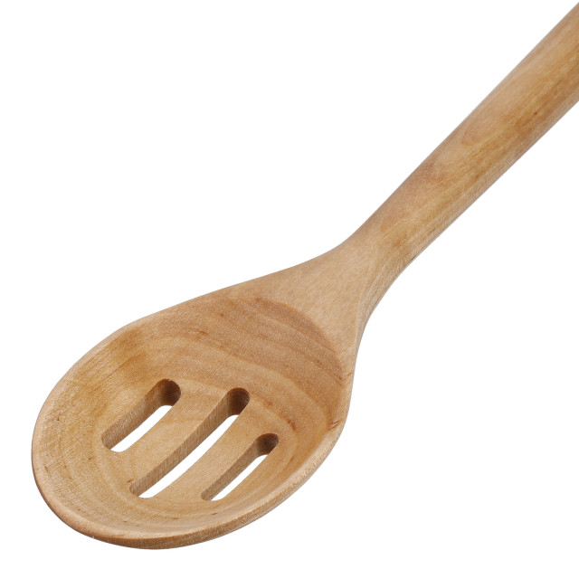 KitchenAid Birchwood Slotted Spoon detail