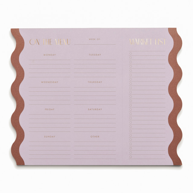 Designworks Ink Meal Planner Notepad with Magnets - Lilac & Nutmeg