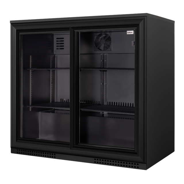 SnoMaster Under-Counter Sliding Door Beverage Cooler, 200L angle