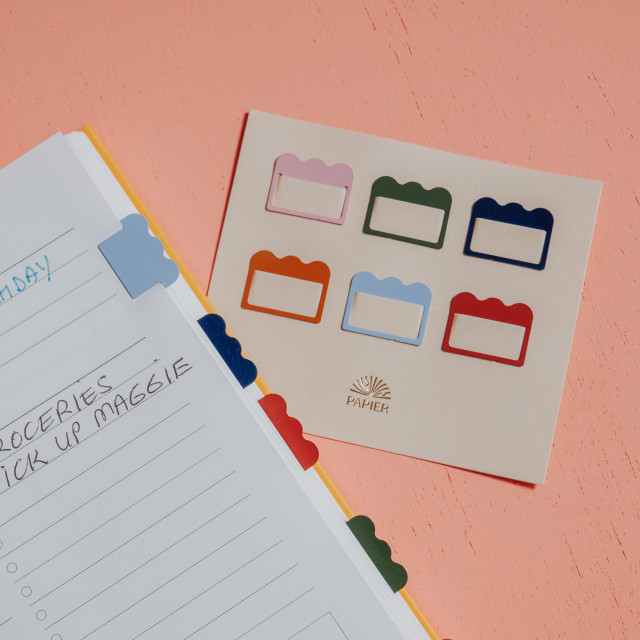 Papier Cloud Index Tabs, Set of 6 on the table