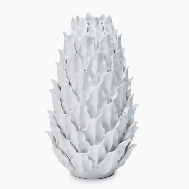 Thread Office Inclay Leaves Ceramic Vessel - White