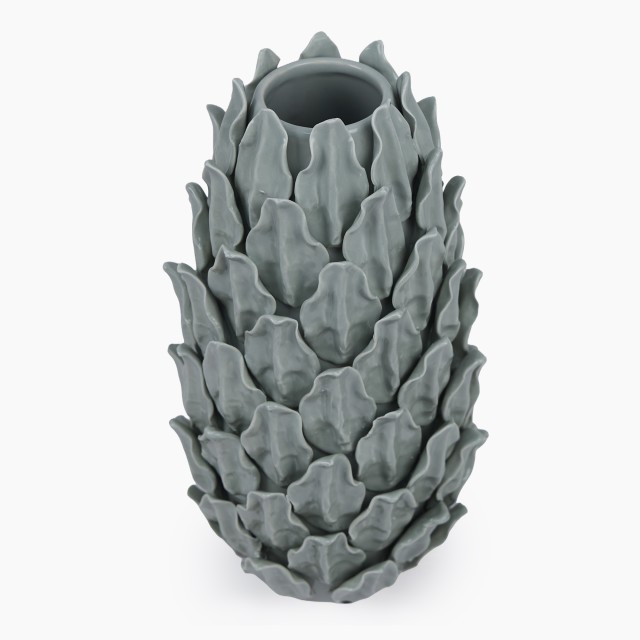 Thread Office Sea Foam Inclay Leaves Ceramic Vessel