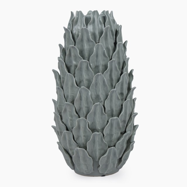 Thread Office Sea Foam Inclay Leaves Ceramic Vessel