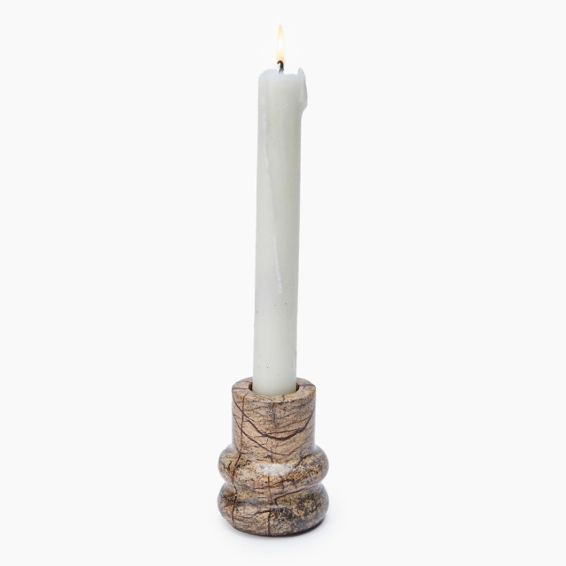 Thread Office Brown Marble Dinner Candle Holder