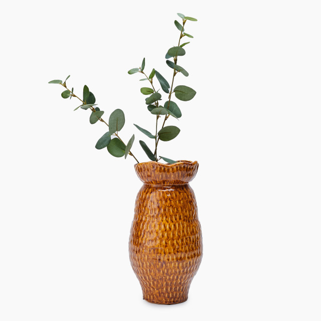 Thread Office Brown Glaze Ceramic Vase