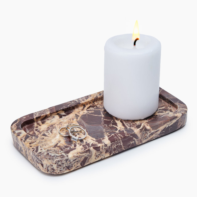 Thread Office Brown Marble Decorative Tray