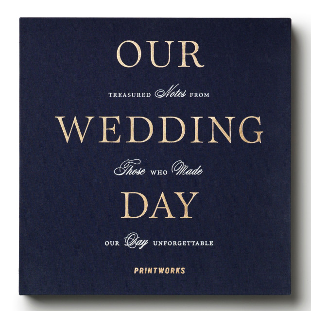 Printworks Beige Wedding Guest Book angle