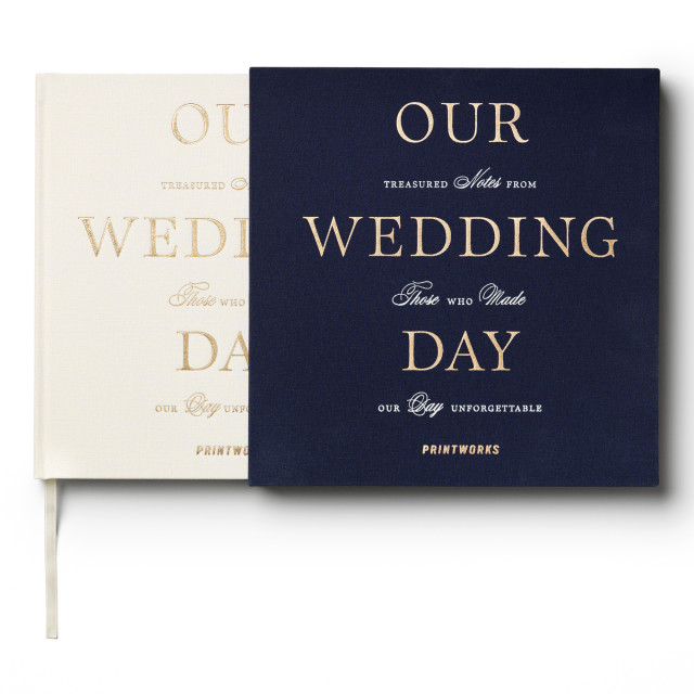 Printworks Beige Wedding Guest Book angle