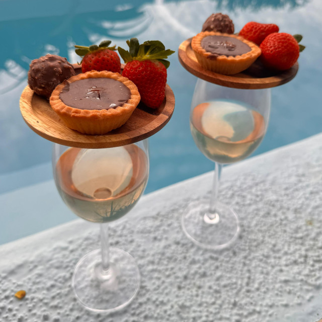 My Butchers Block Glass Toppers, Set of 4 - Large with savoury snacks