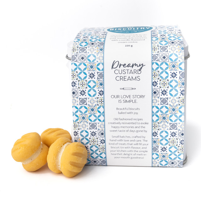 The Biscuitry Dreamy Custard Creams in Small Biscuit Gift Tin, 250g