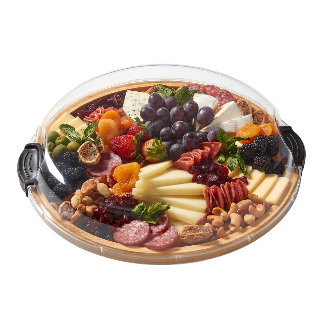 Farberware Build-a-Board Bamboo Round Snack Serving Board, 35.5cm angle