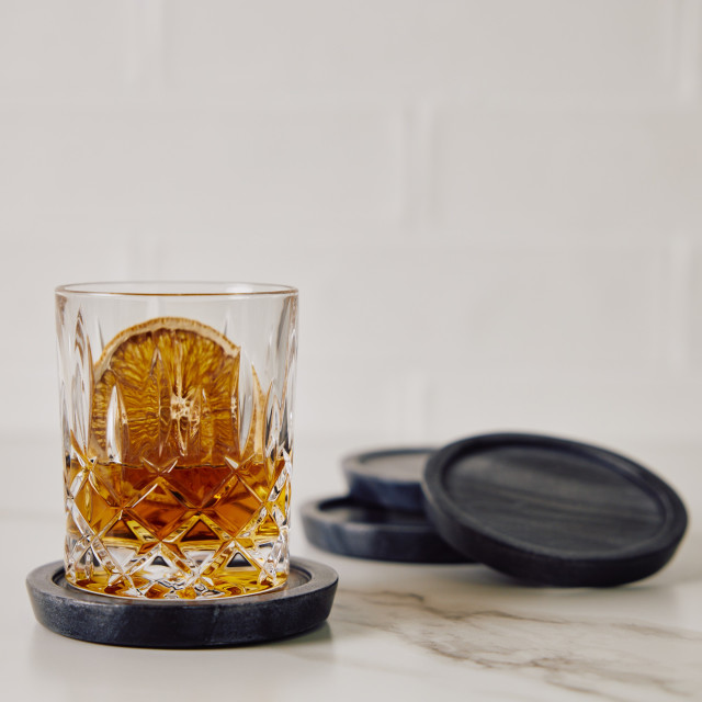 Humble & Mash Grey Marble Coasters, Set of 4