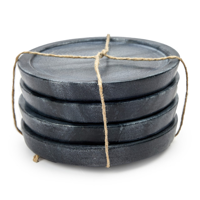 Humble & Mash Grey Marble Coasters, Set of 4