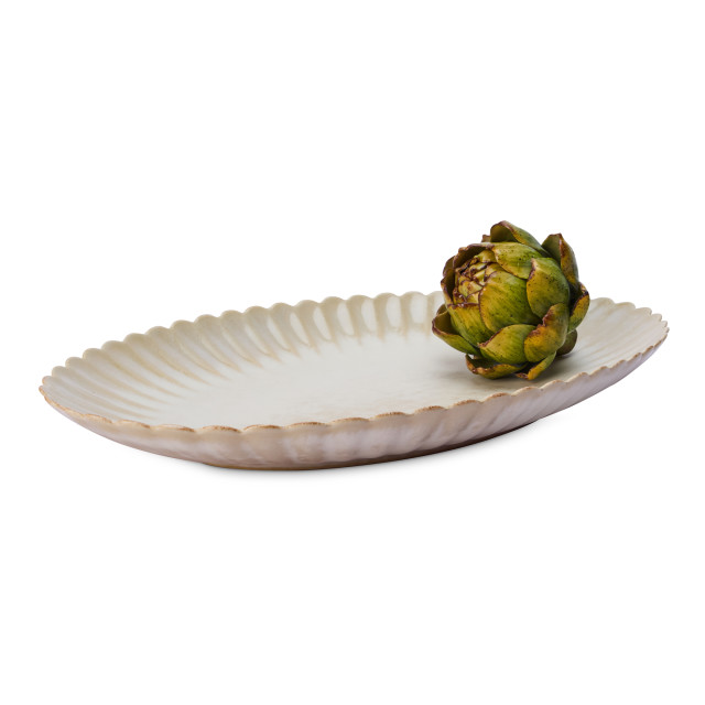 Humble & Mash Quiet Luxury Stoneware Shell Platter, 43cm for scale